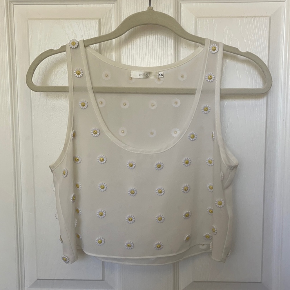 LF Daisy Beaded crop top
